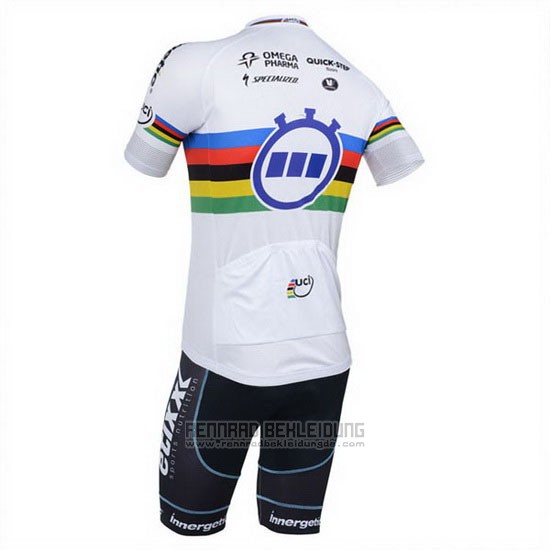 2013 Fahrradbekleidung UCI Weltmeister Lider Quick Step Trikot Kurzarm und Tragerhose